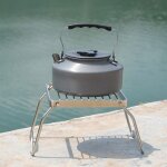 Br�leur pliant portable de camping en plein air, support de po�le, pique - nique barbecue