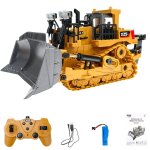 Bulldozer a chenilles rc multifonction 9ch 1:24, avec camion d'ingnierie electrique lger, pelle lourde, ...
