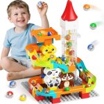 Burgkidz circuit  billes motoris 4 - en - 1, labyrinthe animalier educatif, jeu de construction 92 ...
