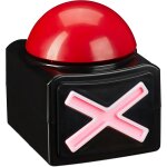 Buzzer avec son et lumi�re, accessoire de f�te de soir�es jeux, fonctionne a piles, plastique, rouge ...
