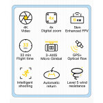 C - fly foi mini 2 gps 5g 5km wifi fpv avec cam�ra 4k 30fps 20mp, stabilisateur a cardan sans balais ...