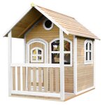 Cabane en bois fsc maison de jeux pour l'extrieur / jardin en marron & blanc maisonnette / cabane de ...