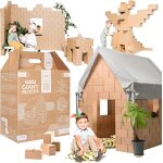 Cabane enfant interieure kit de construction pour cabane carton avec 203 bloc de construction enfant ...
