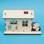 Cabine en bois pour enfant, bricolage fait a la main avec lumi�re, mod�le de construction, jouet d'exp�rimenta ...