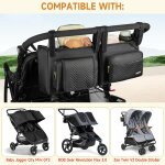 Caddie poussette double compatible avec bob duallie, baby jogger city mini gt2 et zoe twin v2, console ...