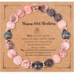 Cadeau d'anniversaire pour 80 ans, bracelet en pierre et perles roses femme cadeau 80 ans bijoux elégants ... Cadeau d'anniversaire pour 80 ans, bracelet en pierre et perles roses femme cadeau 80 ans bijoux elégants ...