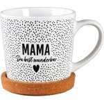 Cadeau d'anniversaire pour maman - tasse en c�ramique avec dessous de verre en li�ge assorti - d�coration ...