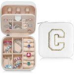 Cadeaux pour filles - bote a bijoux de voyage avec lettres blanches l - petite bote a bijoux - cadeau ...