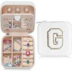 Cadeaux pour filles - bote a bijoux de voyage avec lettres blanches l - petite bote a bijoux - cadeau ...