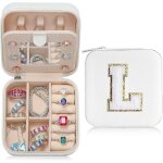 Cadeaux pour filles - bote a bijoux de voyage avec lettres blanches l - petite bote a bijoux - cadeau ...