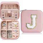 Cadeaux pour filles - bote a bijoux de voyage avec lettres blanches l - petite bote a bijoux - cadeau ...