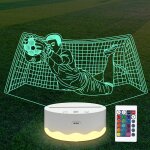 Cadeau de football pour garons, veilleuse cool de gardien de but de football, lampe led 3d avec tlcommande ...