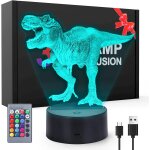 Cadeaux gar�on 5 - 10 ans: lampe dinosaure 3d veilleuse enfant id�e cadeau jeux anniversaire gar�on dinosaure ...