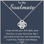 Cadeau pour petite amie / epouse, collier avec n?ud d'amour soulmate pour femme, cadeau d'anniversaire, ... Cadeau pour petite amie / epouse, collier avec n?ud d'amour soulmate pour femme, cadeau d'anniversaire, ...