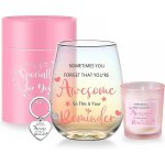 Cadeaux de remerciement pour femme, verres a vin sans pied pour meilleure amie, cadeau d'anniversaire ...