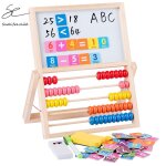 Cadre d'apprentissage des math�matiques boulier en bois, jouets montessori, planche de comptage de la ...