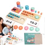 Cadre de comptage math�matique, grille num�rique en bois, plateau de jeu educatif