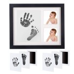 Cadre empreintes b�b� gar�on avec tampon d'encre clean - touch, cadre d�co original naissance, liste ...