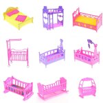 Cadre de lit double en plastique 1 pièce, oreiller, vêtements de nuit, chaussures en cristal pour poupée ... Cadre de lit double en plastique 1 pièce, oreiller, vêtements de nuit, chaussures en cristal pour poupée ...