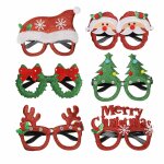 Cadre de lunettes en papier, 12 pices, pre nol, arbre d'lan, accessoires photo, dcorations de nol, ...