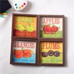 Cadre mural pour peinture de fruits, 2 pi�ces, 1 / 12, accessoires photo miniatures, d�coration de maison ...