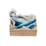 Cagette 6 poissons frais en bois - accessoire dinette / marchande - le toy van