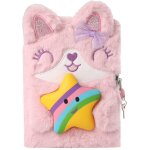 Cahier en peluche adorable chat pour filles, 160 pages, journal intime, cadeau d'anniversaire de nol ...