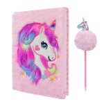 Cahier en peluche licorne, journal magique cyiecw pour filles joli cahier pelucheux licorne 160 pages ...