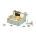 Caisse enregistreuse en bois avec accessoires - bleu