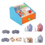 Caisse enregistreuse en bois boutique epicerie caisse jouer jeu apprendre education jouets pour enfants ...