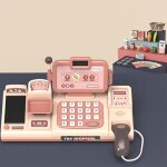 Caisse enregistreuse jouet portable, scanner d'argent rel, apprentissage prscolaire pour filles garons ...