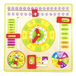 Calendrier en bois multifonction, horloge, jouet d'apprentissage et d'education pour bb, apprentissage ...