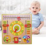 Calendrier num�rique multifonctionnel en bois, horloge cognitive, jouets d'enseignement pr�scolaire, ...