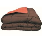 Calgary couette microfibre chocolat / corail 140
