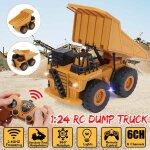 Camion a benne tlcommand pour enfants garons, echelle 1:24, voiture tlcommande, vhicules d'ingnierie ...