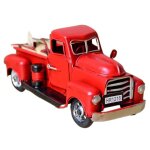 Camion en m�tal rouge vintage 2021, ornement de no�l pour enfants, cadeaux de no�l, jouet d�corations ...