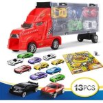 Camion porteur - alliage miniature - rouge - jouet de transport avec poigne dtachable