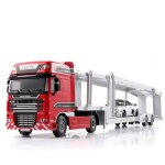 Camion - remorque a deux etages en alliage moul sous pression 1:50, camion - remorque a lit plat, modle ...