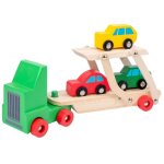 Camion de transport a deux etages avec simulation de voiture, jouets educatifs en bois, cadeau de nol ...