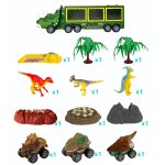 Camion de transport de dinosaures, voiture jouet avec la vie sauvage, h�licopt�re, poign�e portable, ...