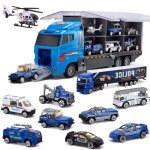 Camion de transport de police 10 en 1, mini voiture jouet moulé sous pression, ensemble de jouets pour ... Camion de transport de police 10 en 1, mini voiture jouet moulé sous pression, ensemble de jouets pour ...