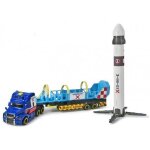 Camion transporteur fusee mission spatiale avec rampe de lancement - vehicule 41 cm son et lumiere - ...