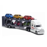 Camion transporteur de voiture, modle de grande plate - forme, remorque avec 6 voitures de course, camion ...