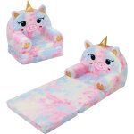Canap pour enfants canap - lit convertible 2 en 1, peluche pliable fauteuil soft avec fermeture eclair, ...