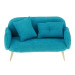 Canap miniature pour maison de poupe, ensemble de fauteuils a deux places en tissu, dcorations et ...