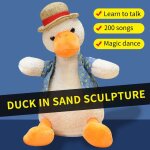 Canard parlant, enregistrement sonore, rptition, chapeau en paille, canard en peluche, animal kawaii, ...