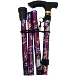 Canne de marche pliante fleur violet canne de marche pliable r�glable en hauteur avec dragonne et virole ...