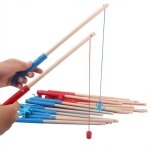 Canne a p�che magn�tique en bois de haute qualit�, jouet pour enfants, accessoires de jeu, 1 pi�ce, 24 ...