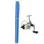 Canne  pche rtractable portative de poche de canne  pche de forme de mini stylo avec la roue bleue ...