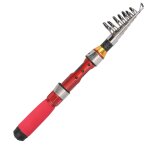 Canne  pche rotative portative de 1. 9m, canne  pche tlescopique en fibre de verre pour l'extrieur ...